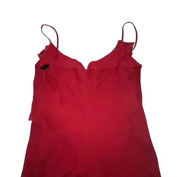 Vtg 90s Y2K City Triangles Red Asymmetrical Ruffle Dress Whimsigoth Fairy 11 - Picture 7 of 10